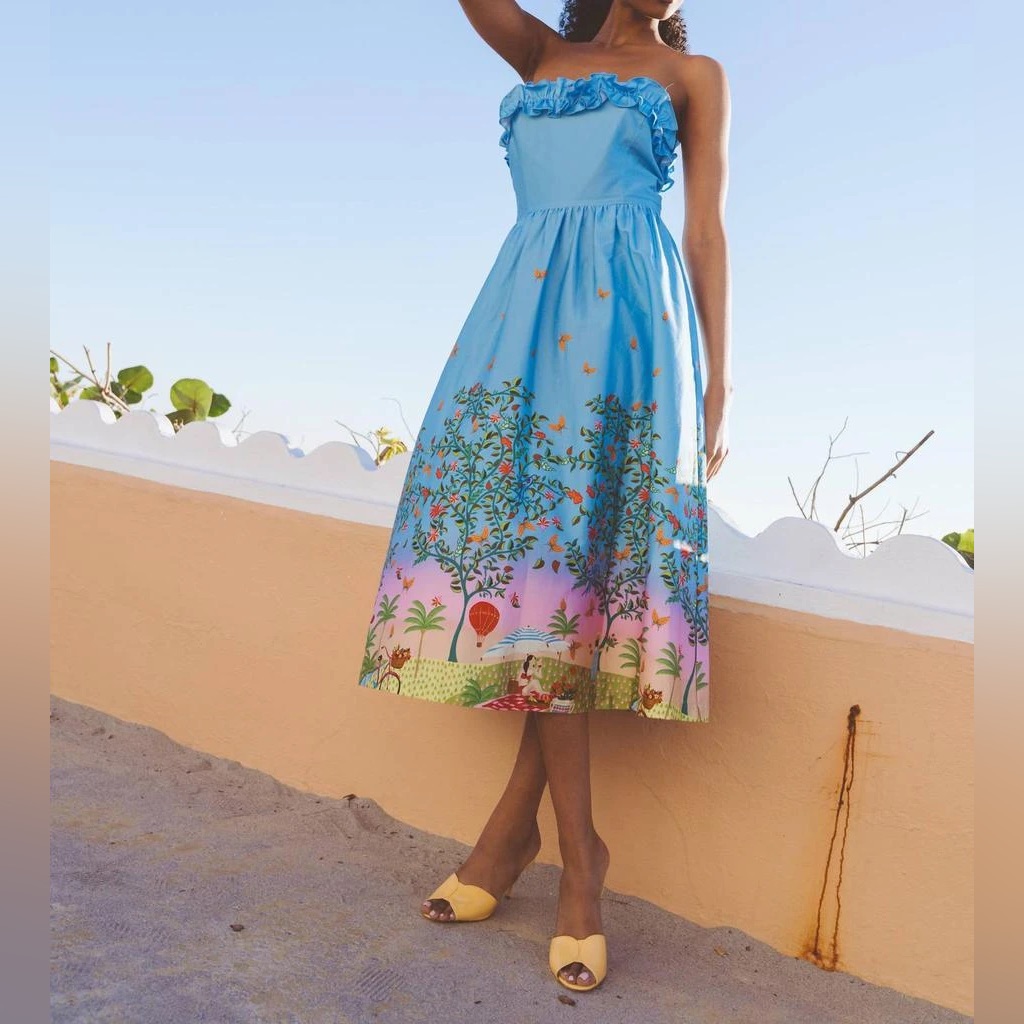 Alden Adair Cathrine Dress In Blue Size Xs